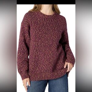 Amazon Essentials Women's Oversized-Fit Multi-Color Heavyweight Crewneck Sweater